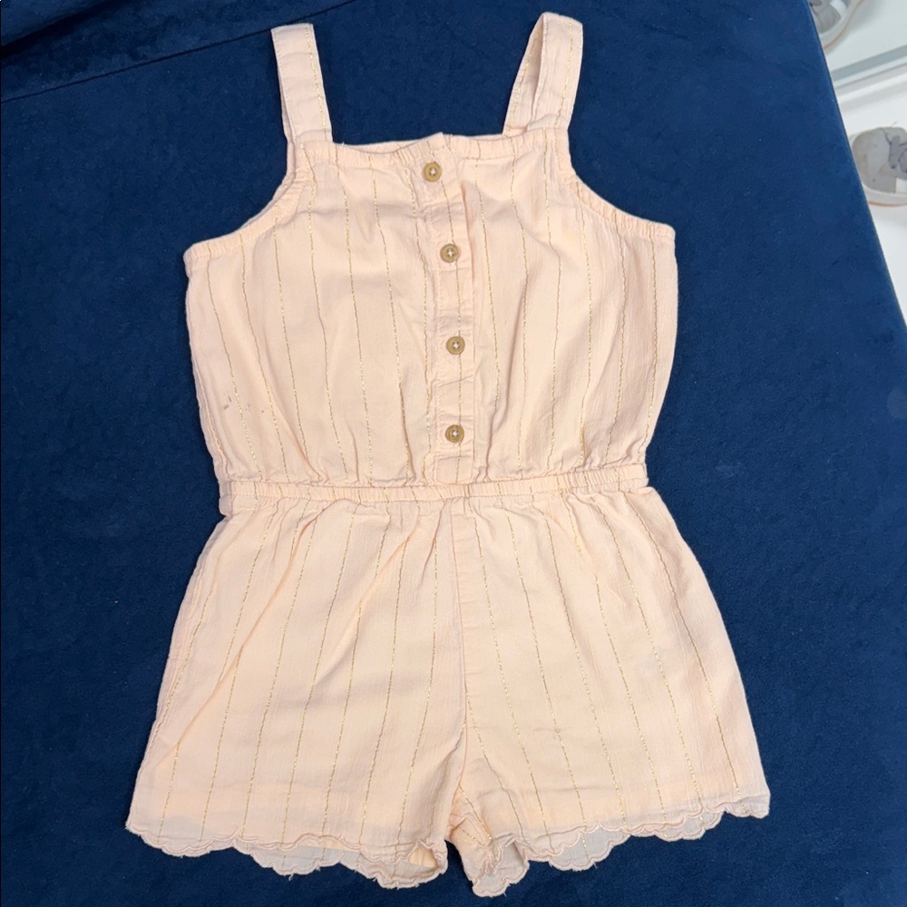 Carter's Light Peach Button-Up Romper